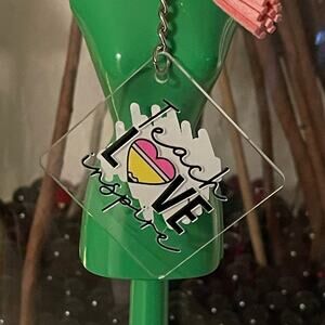 Teach Love Inspire Inspirational Teacher Acrylic Keychains UV Stickers 1.96"